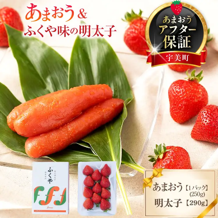 いちご 明太子 セット 福岡産あまおう 1パック 250g ふくや 290g いちご
