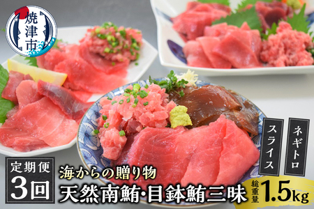 海からの贈り物 焼津天然まぐろ三昧(3回お届け)定期便 (a30-232)