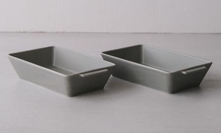 【波佐見焼】２３.５×１２.５×５cmオーブン耐熱鉢２個組　GR・L【西海陶器】 ２ 17450