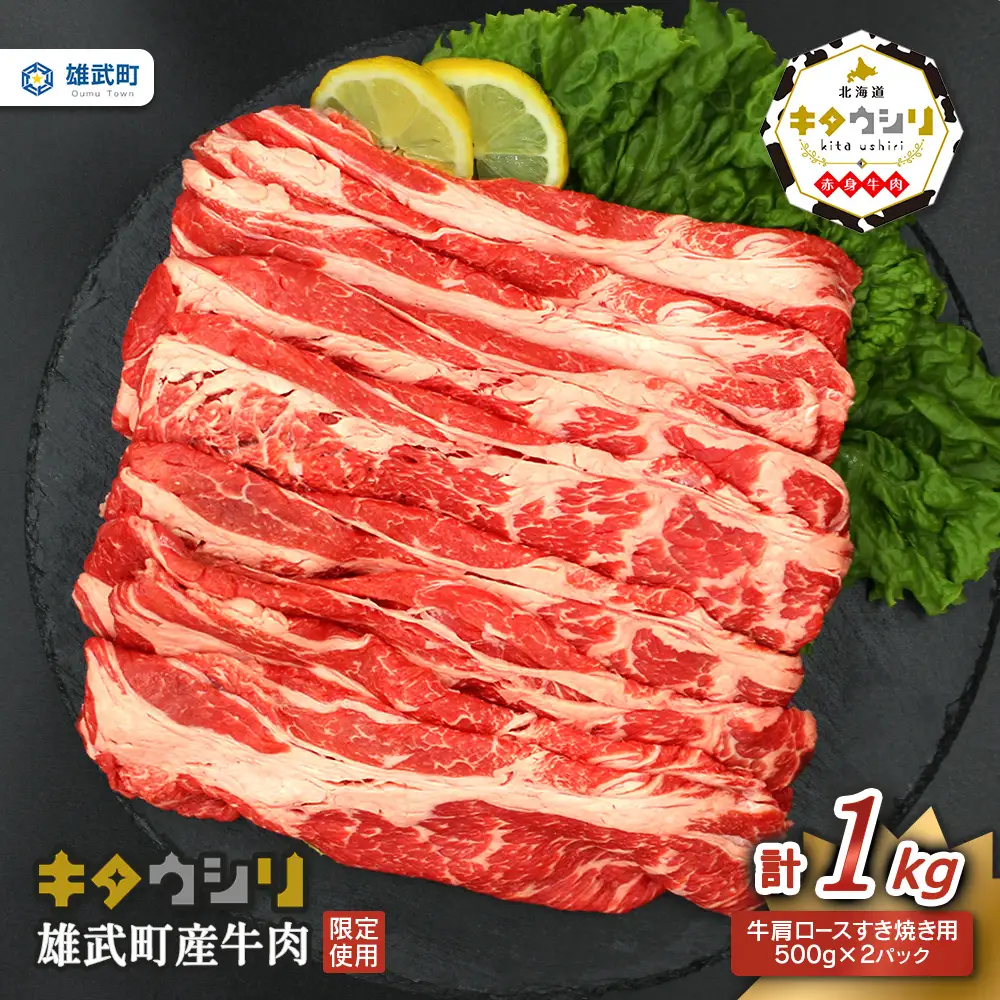 雄武産牛肉セット(冷凍)牛肩ロース肉500g×2【0911701】
