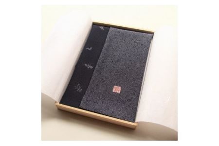 伊予小紋いちよう　ふくさ （ 鯛と霊峰石鎚・紺鼠色 ）