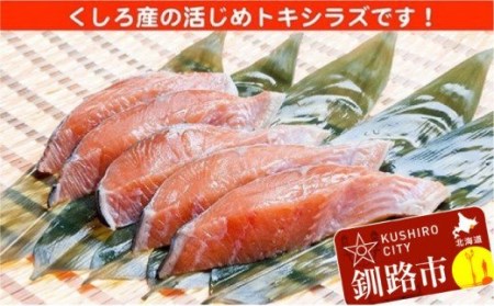 船上活じめ 釧路定置 時鮭（ときしらず・時さけ）半身 小 約600g 北海道産 F4F-1557