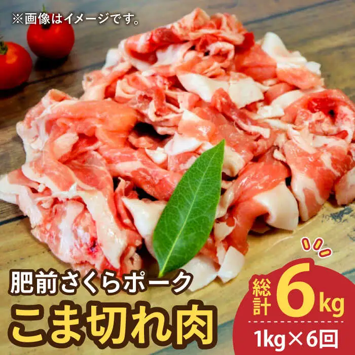 【6回定期便】佐賀県産 肥前さくらポーク こま切れ 1kg 豚肉 ぶたこま 豚こま[FAM030]