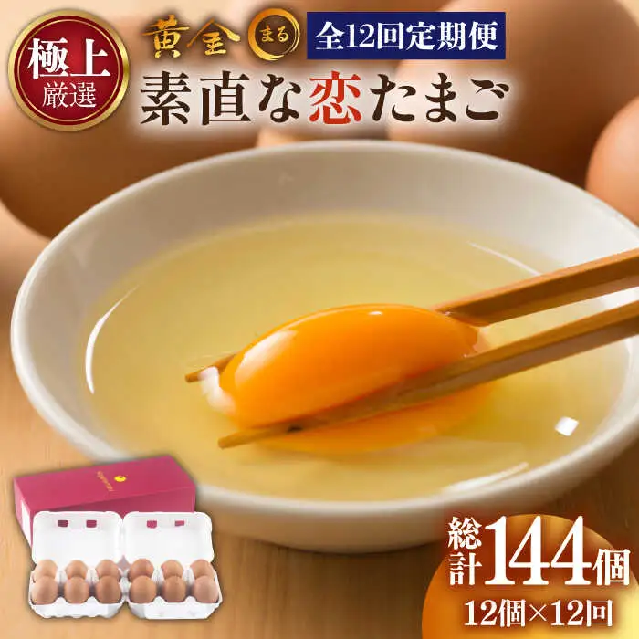 【 卵　定期便12回 】極上恋たまご 卵12個 [JAA006]