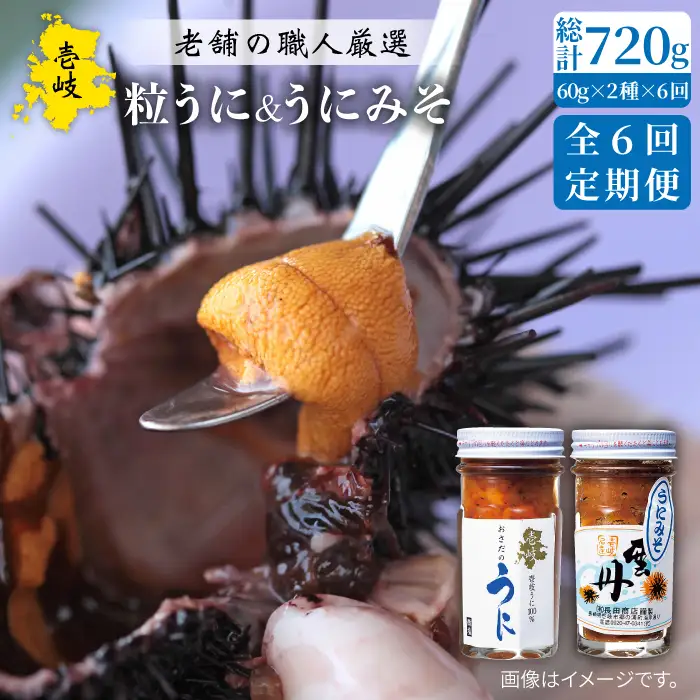 【全6回定期便】紫うにセット ( 粒うに 紫うにみそ ) 各60g[JAO025] ウニ うに 雲丹 セット 詰め合わせ 贅沢 紫うに 120000 120000円 冷凍配送 九州