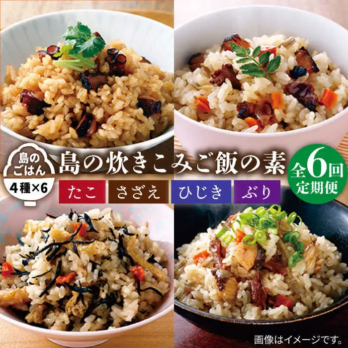 【全6回定期便】島の炊き込みご飯の素 炊き込みご飯 たき込みご飯 たこ さざえ ひじき ブリ セット 詰め合わせ 定期便 [JAH069] 66000 66000円