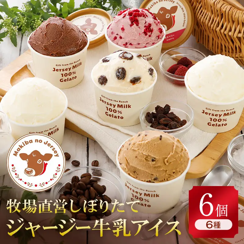 【ジャージー牛乳使用】まきばのジャージーアイス人気の大人セット6個入り F21C-034