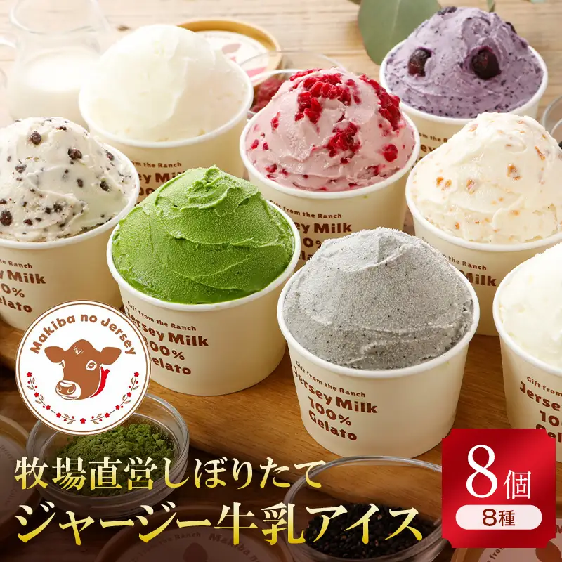 アイス ジャージー牛乳使用 まきばのジャージーアイス 人気の8種 8個セット アイス F21C-035
