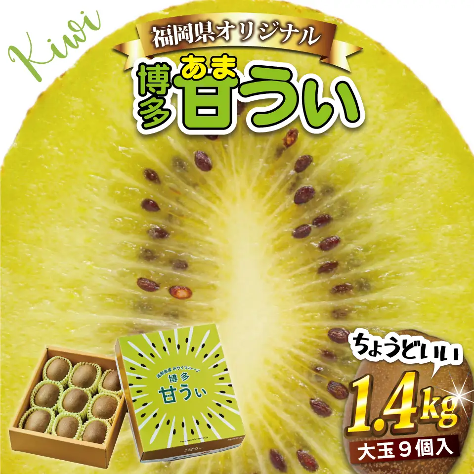 【福岡県産】キウイフルーツ「博多甘うぃ」化粧箱入り約1.4kg 2L10