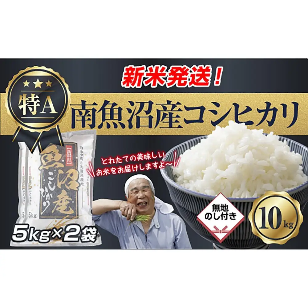 【令和8年産　新米予約】「無地のし」  新潟県 南魚沼産 コシヒカリ お米 5kg×2袋 計10kg 精米済み（お米の美味しい炊き方ガイド付き） お米 こめ 白米 こしひかり 食品 人気 おすすめ 送料無料 魚沼 南魚沼 南魚沼市 新潟県産 新潟県 精米 産直 産地直送 お取り寄せ【2026年10月中旬より1ヶ月以内に順次発送予定】