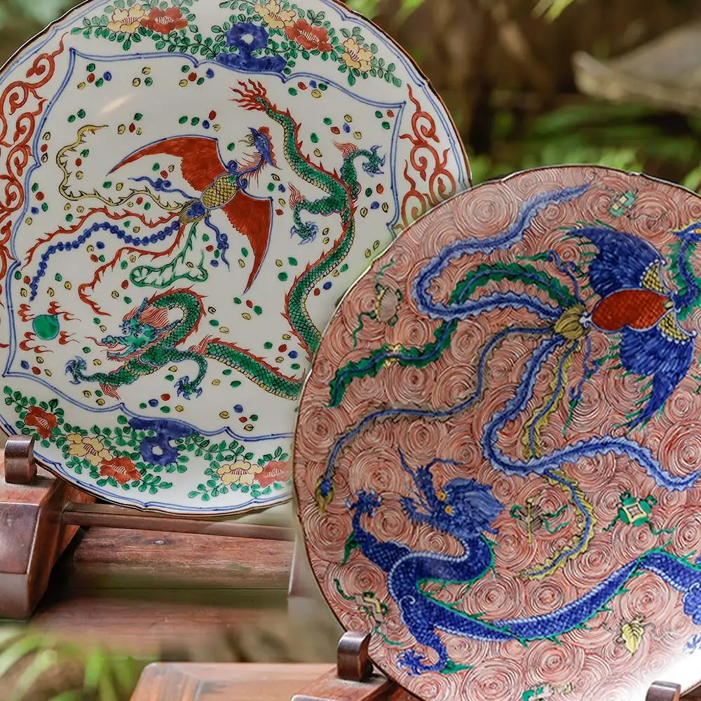 【雲泉】赤渦龍鳳凰宝文皿・萬歴龍鳳凰文皿｜京都 京焼 和絵 人気［ 京都 京焼 清水焼 人気 おすすめ インテリア ギフト プレゼント 贈答 お取り寄せ 通販 送料無料 ふるさと納税 ］