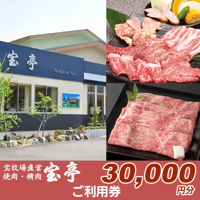 【M-362】宝牧場直営　宝亭本店　レストラン・精肉店　ご利用券 30,000円分［高島屋選定品］