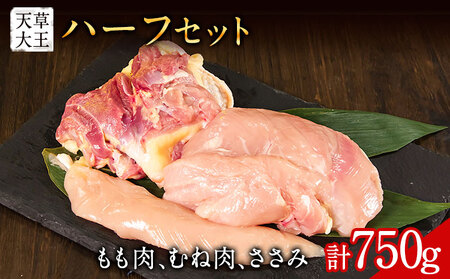 天草大王 もも・むね・ささみセット 750g 【配送不可地域：離島】 あそ大王ファーム