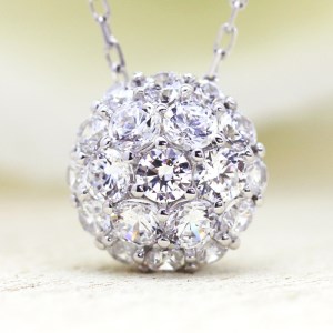 95-9-1 ネックレス PT900 プラチナ ダイヤモンド 計 1.0ct 天然ダイヤ パヴェ ドーム型 ペンダント 【 f025-pt 】 ALPAZ068