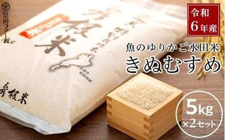 数量限定 令和6年産（新米）滋賀県認証！魚のゆりかご水田米「きぬむすめ」白米 5kg×2セット【柴田ファーム】