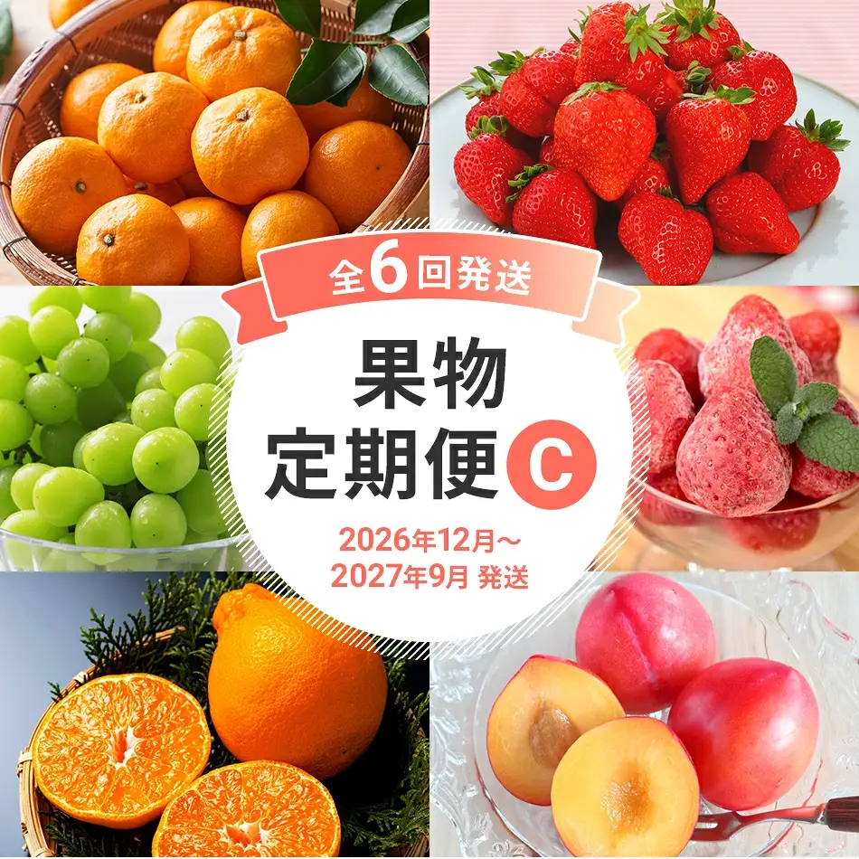 定期便 果物定期便C 6回発送 みかん デコポン 博多あまおう 冷凍あまおう すもも シャインマスカット 定期発送 果物 くだもの フルーツ 柑橘 イチゴ 送料無料 【2026年12月～2027年9月まで計6回お届け】