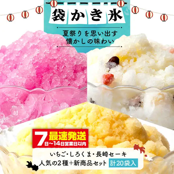 袋かき氷 長崎セーキ しろくま いちご 詰合せ 《壱岐市》[JEX003] 