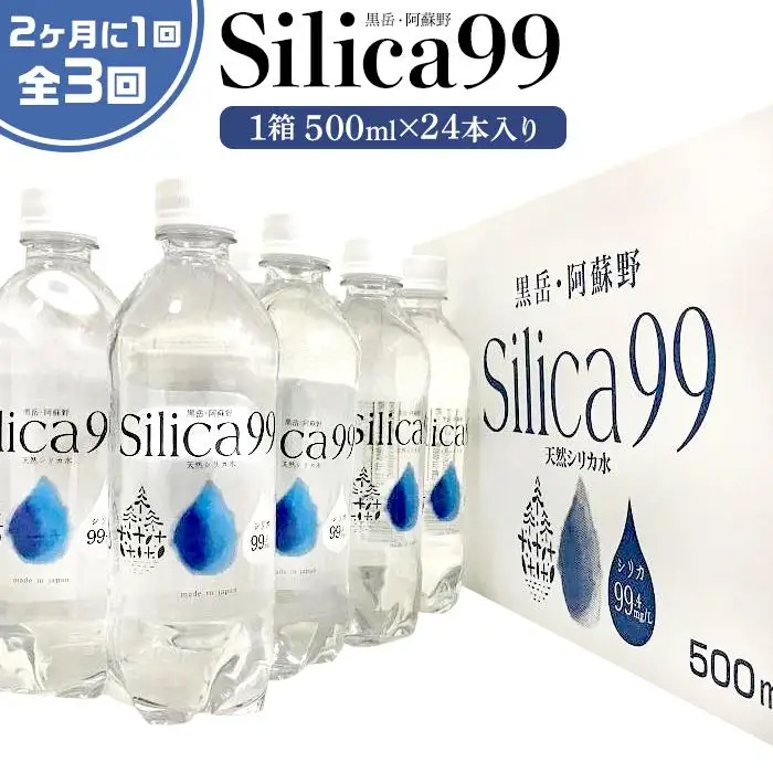 ＜２か月に１度のお届け！全３回 定期便＞天然炭酸水Silica99　500ml×24本