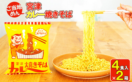 即席めん 宮津カレー焼きそば 4食入×2箱 天橋立 ご当地 ソウルフード インスタント麺 焼きそば ラーメン 麺類 B級グルメ 宮津 家庭 カレー焼きそば  myz11