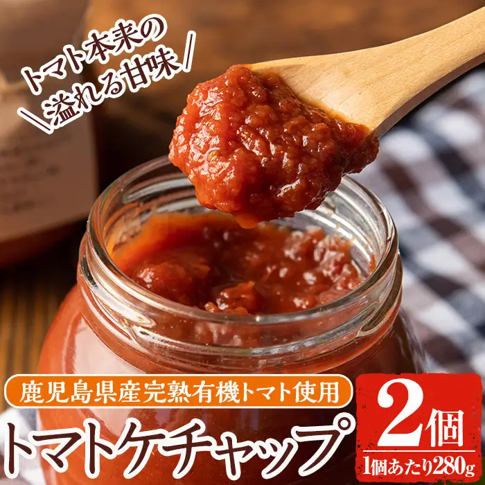 《数量限定》トマトケチャップ(280g×2個)  鹿児島県 有機野菜 完熟 とまと 【雲月農園】_y380