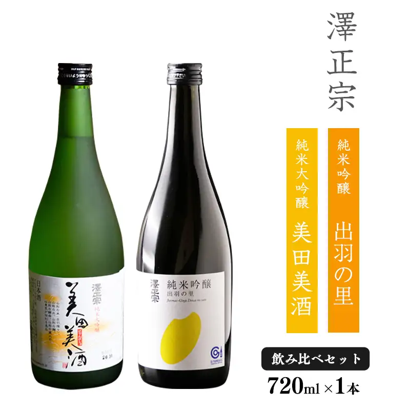 純米大吟醸 美田美酒 純米吟醸 出羽の里 720ml×2本 受賞酒 飲み比べ セット 酒 日本酒 地酒 山形　0170-E-FR001