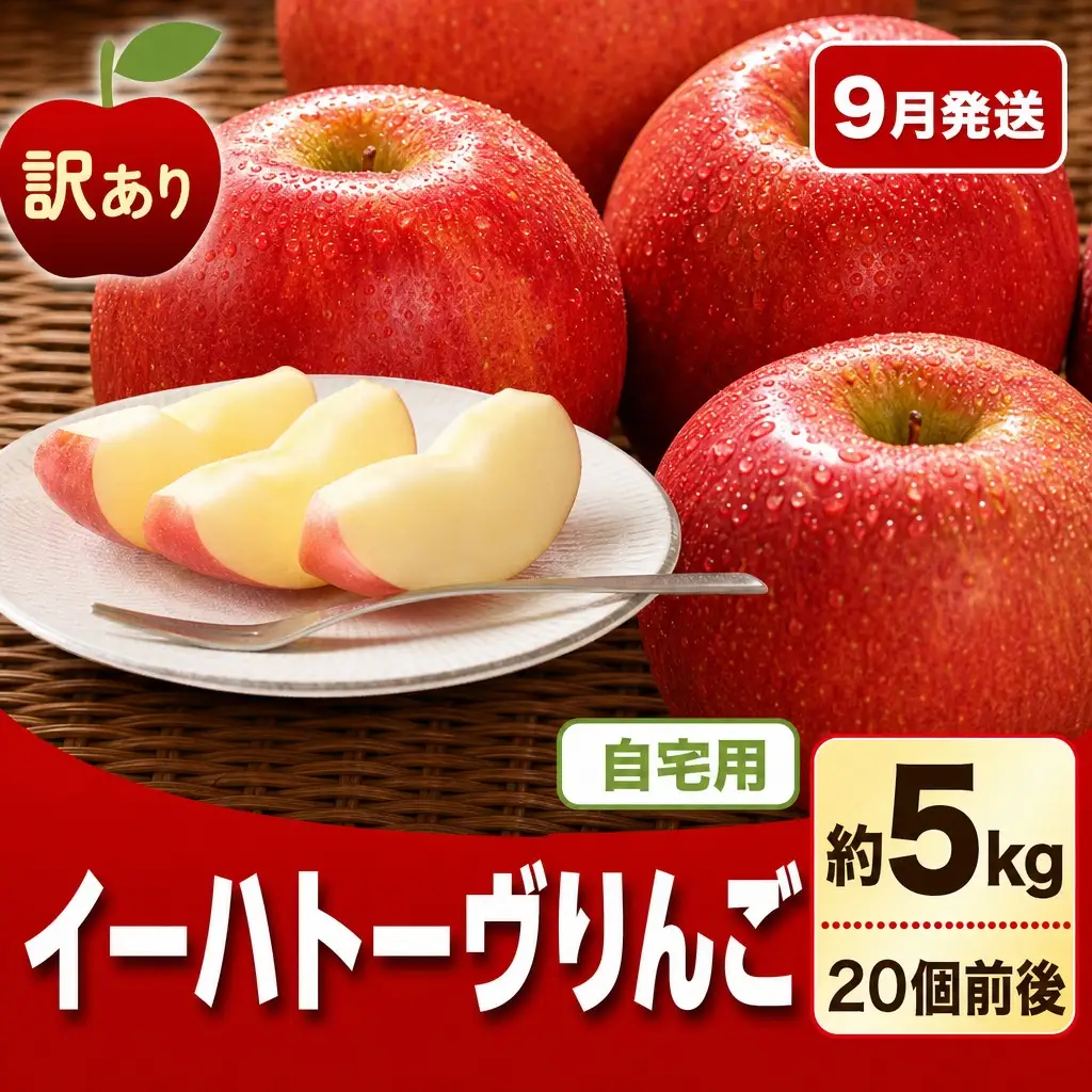 イーハトーヴ 訳アリ りんご 約５ｋｇセット《8月中旬～9月に発送予定/予約受付》 【280-9】
