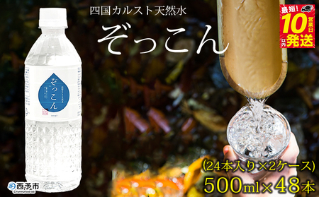 四国カルスト天然水ぞっこん 500ml(24本入り)×2ケース 計48本 NZS0006
