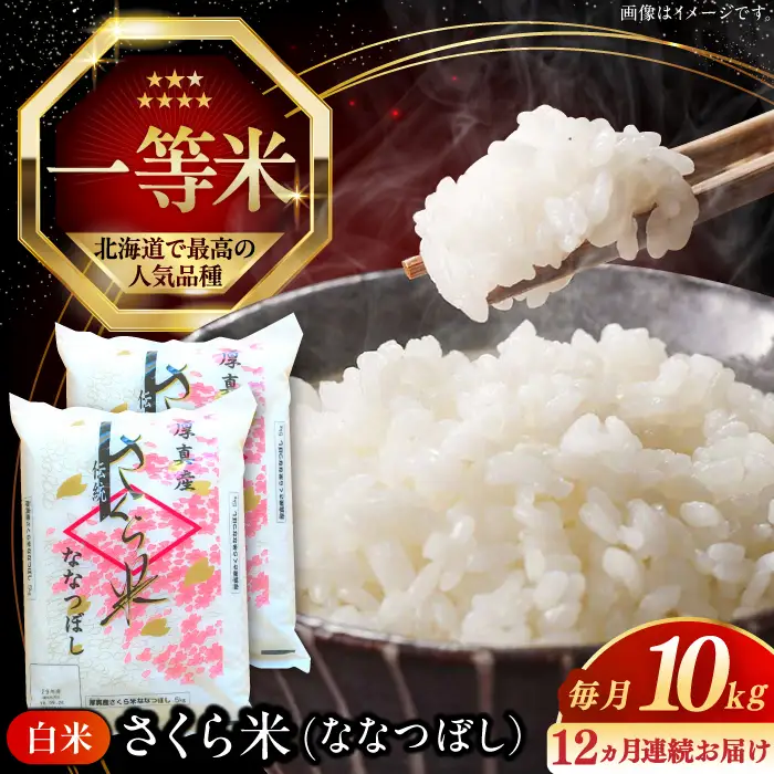 【全12回定期便】【令和7年産】ななつぼし さくら米 10kg 1年 お米 一等米 北海道 [AXAB024]