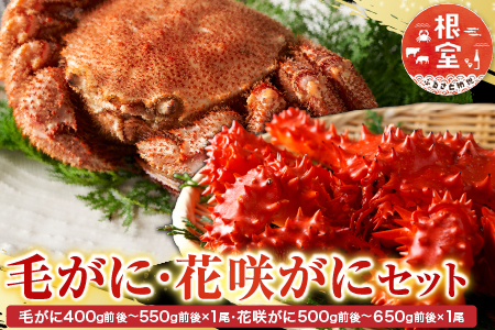 毛かに400g前後～550g前後×1尾・花咲かに500g前後～650g前後×1尾 C-30071