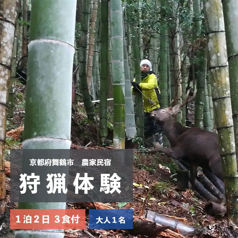 狩猟体験 １泊２日/３食付 大人１人 ： 農家民宿 京都府 舞鶴市