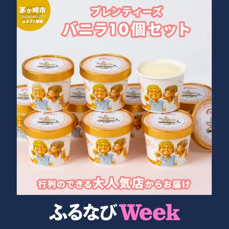 【ふるなびWEEK対象】【湘南茅ヶ崎の人気店】プレンティーズのアイスクリーム（バニラ10個） スイーツ 洋菓子 夏 おやつ デザート 手作り ひんやり 10個入