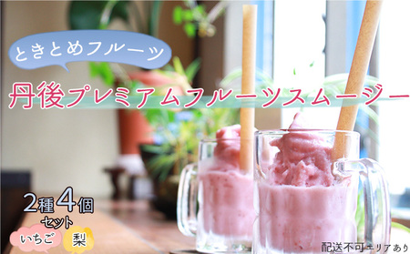 ときとめフルーツ　丹後プレミアムフルーツスムージー2種4個セット（いちご、梨）[ ご家庭用 国産 スムージー ] プレゼント ギフト 健康 苺 梨 myz11