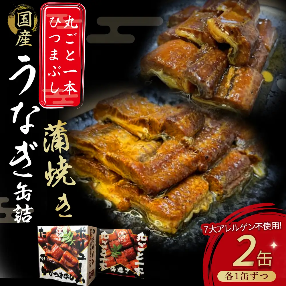 四万十うなぎ 缶詰セット 計220g【蒲焼き・ひつまぶし】 うなぎ缶詰 国産鰻 備蓄 防災食 非常食／Esu-76