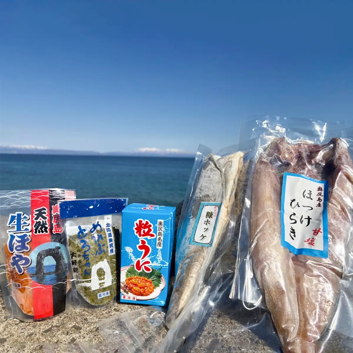 奥尻潜水部会の海産珍味詰め合わせ〈Bコース〉 海鮮 セット 5種 冷凍 | 海産物 珍味 海産珍味 うに ウニ 粒うに 瓶詰 ほっけ ホッケ ぬかぼっけ 漬け魚 めかぶ ホヤ ご飯のお供 おつまみ | 奥尻島 産直 産地直送 お取り寄せ グルメ | 北海道 奥尻町 送料無料