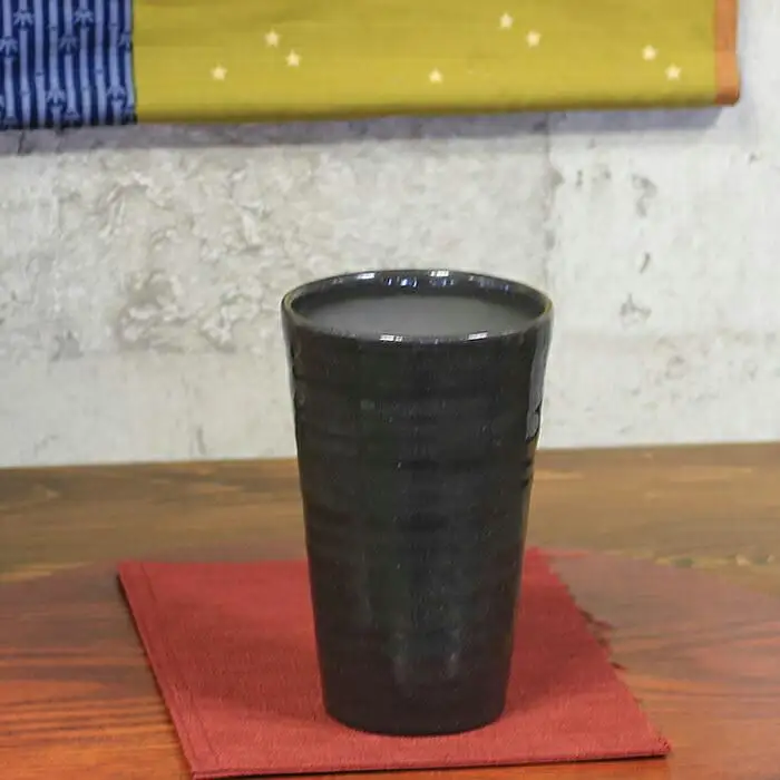 信楽焼 うま泡ビアカップ（黒） 陶器 フリーカップ タンブラー (168575-40037435-bk)