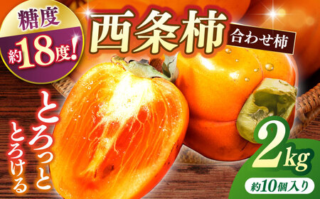 柿 【先行予約】【2026年10月下旬以降順次発送】【数量限定50個】食べごろにお届け♪西条柿(合せ柿) 進物箱2kg(約10個入)ドライアイス詰め 島根県松江市/道の駅本庄企業組合[ALCW003] 柿