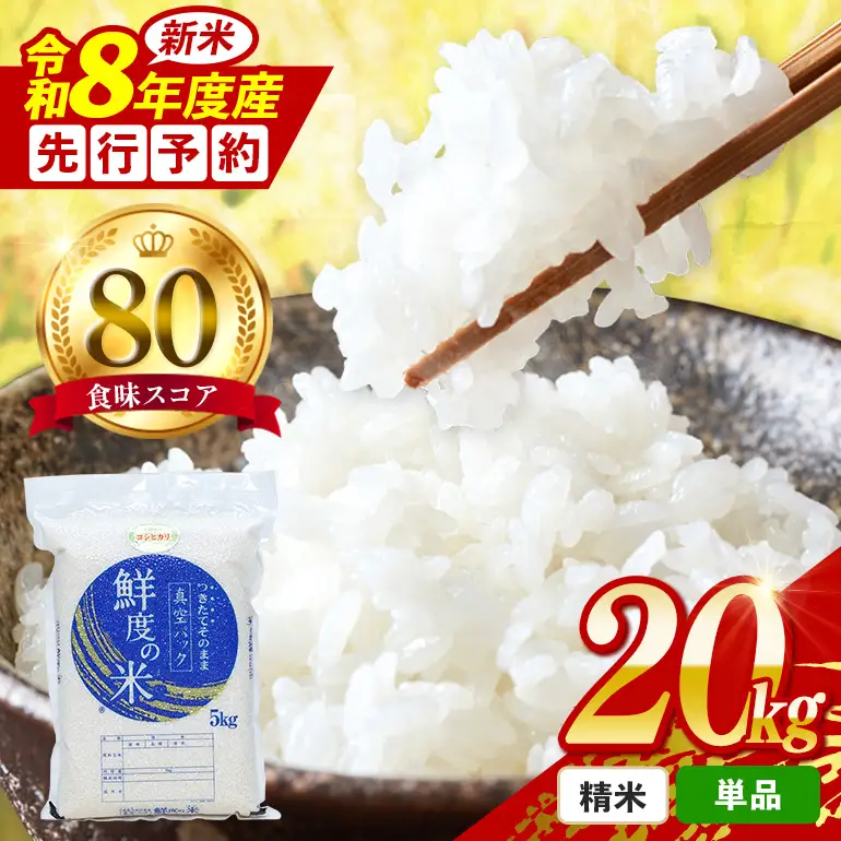 令和8年度産 こしひかり 精米 20kg A17-026 