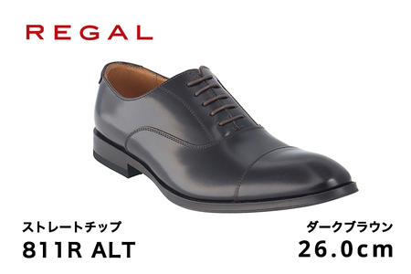 REGAL 811R ALT ストレートチップ ダークブラウン 26.0cm リーガル ビジネスシューズ 革靴 紳士靴