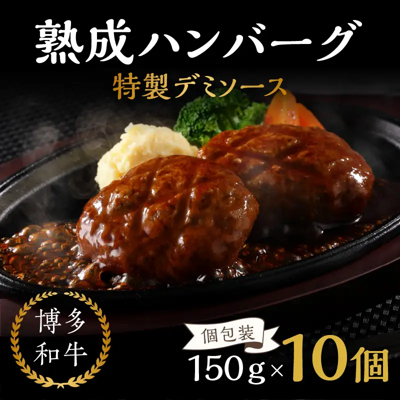 【レンジ対応！】博多和牛熟成ハンバーグ／特製デミソース (10個入り)【A4-047】