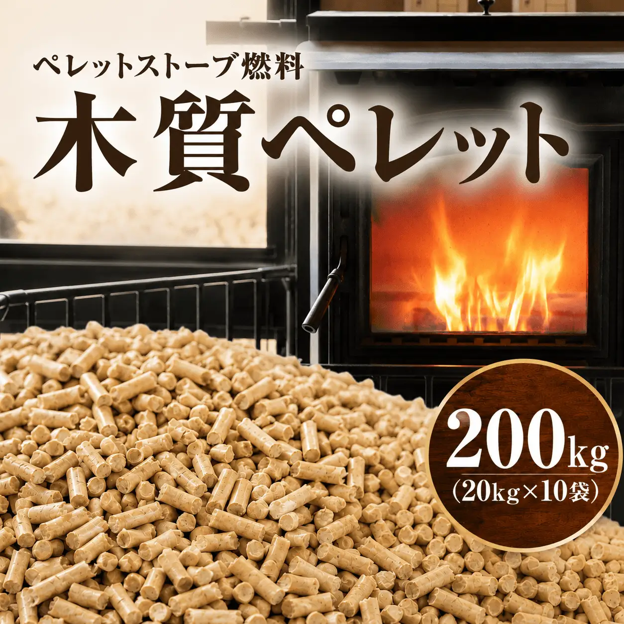 木質ペレット（ストーブ燃料）200kg （20kg×10袋） 【mkpe002-01】