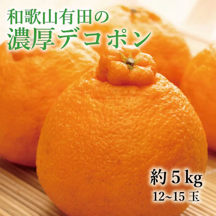 【大人気】和歌山有田の濃厚大玉デコポン　12～15玉(約5kg)　※2027年1月下旬～3月下旬頃に順次発送【ard006C】