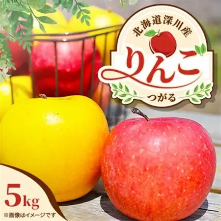 【令和8年産先行受付】北海道深川市産りんご(つがる)5kg【ふるさと納税】【配送不可地域：離島】【1298284】