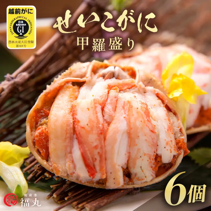 【かにの本場からお届け】せいこがに（越前がに） 甲羅盛り6杯[e15-c008] 