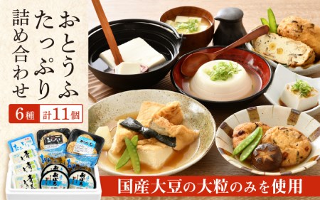 お豆腐 たっぷり詰め合わせ 6種 計11個【国産 大豆 豆腐 とうふ 厚揚げ がんもどき 食べ比べ】 [e08-a002]