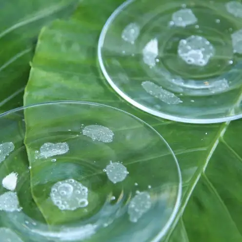 【琉球ガラス工房雫】水玉お皿（小・2枚セット）