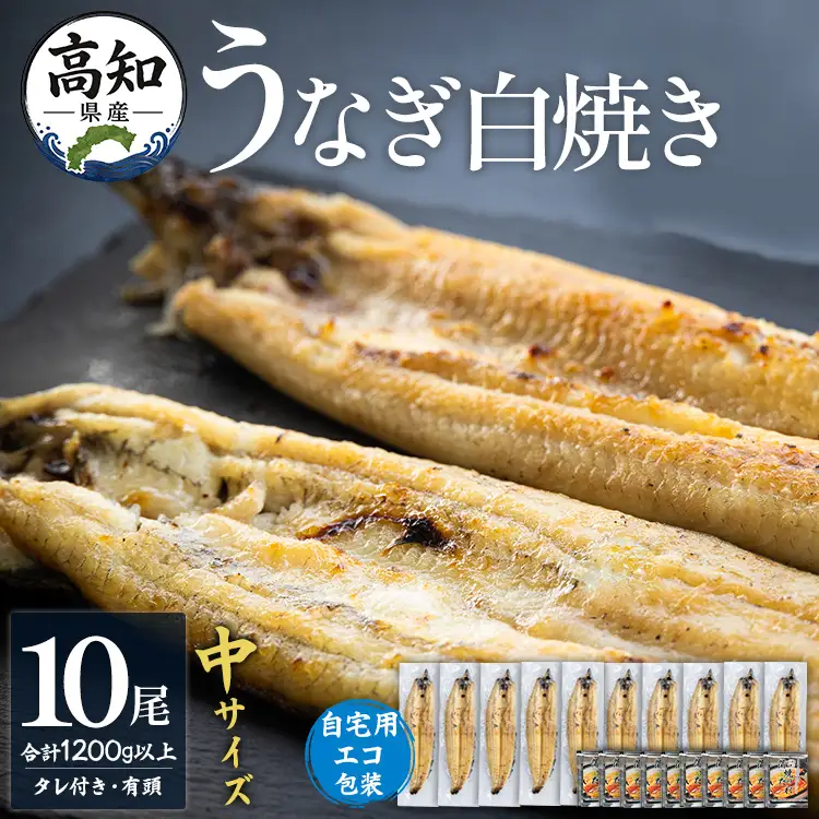 高知県産うなぎ 白焼き 120～140ｇ 10尾 白焼き yw-0048