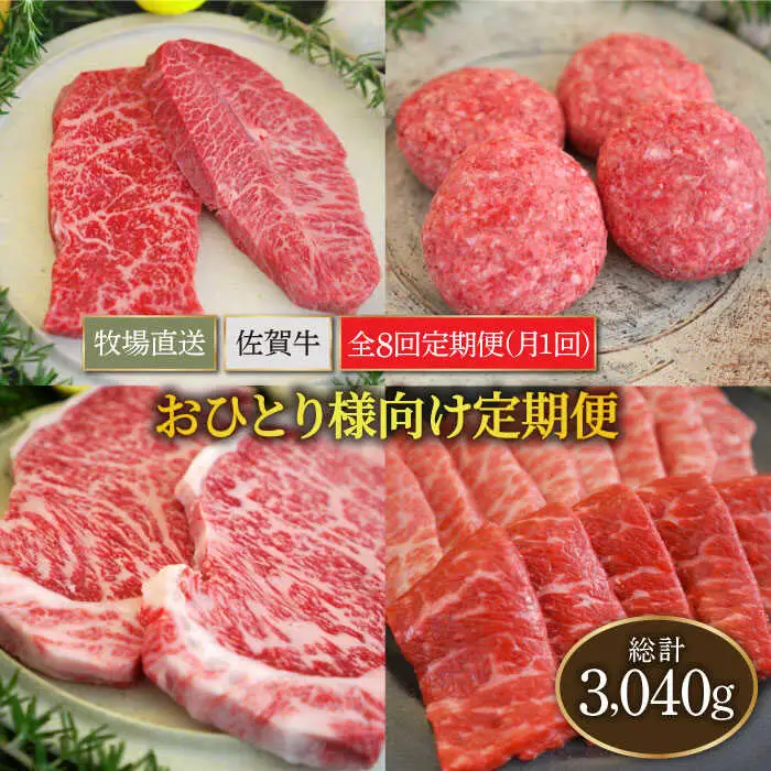 【8回定期便】佐賀牛 お一人様向け 定期便 / 牛肉 [IAH175]