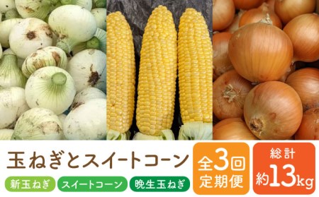 【先行予約】【3回定期便】玉ねぎとスイートコーンの定期便 / 玉ねぎ とうもろこし [IAO015]