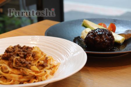 松阪牛ハンバーグと松阪牛本格ボロネーゼ 生パスタ入りセット（各2人前）【銀座Furutoshi】おうちでふるなび美食体験 FN-Limited655984