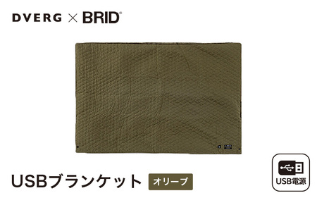 DVERG USBブランケット 1点 (オリーブ) ひざ掛け 電気毛布 アウトドア [B-8038_03]